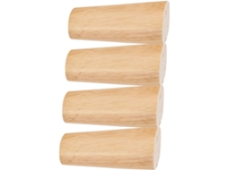Tehaux Conjunto De 4 Pés Madeira Para Sofá, 12cm, Cor Carvalho, Para Reposição De Móveis, Pés Para Sofá, Armário E Mesa