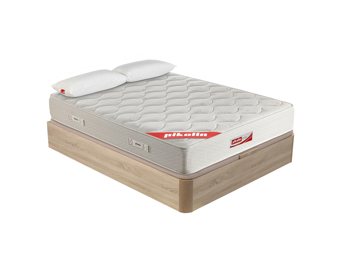 Pack PIKOLIN Sommier Natural + Colchão de Molas Normablok + Almofada Grátis (180 x 200 - 57 Cm de Altura)