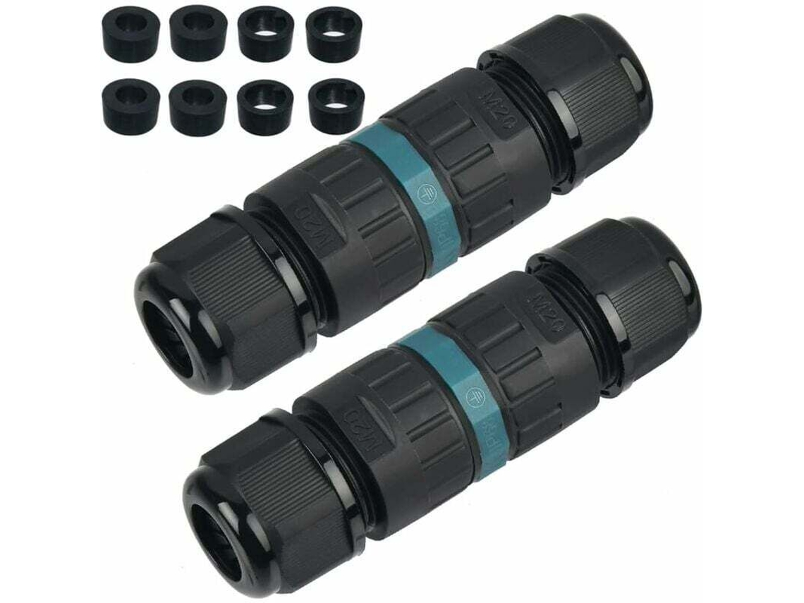 Caixa De Junção À Prova D'água Ip68, 2 Unidades, Conector De Cabo Subterrâneo 3 Polos Para Cabos 5 A 12 Mm Diâmetro
