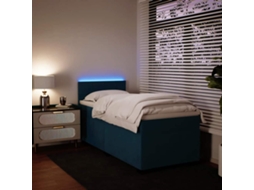 Vidaxl Cama Boxspring Com Colchão 80x200 Cm Veludo Azul