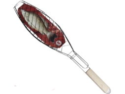 Cesta Portátil Para Peixe Na Churrasco, Alça Fechável, Para Interior/Exterior, Acomoda Peixe Até 45cm Igvtrade