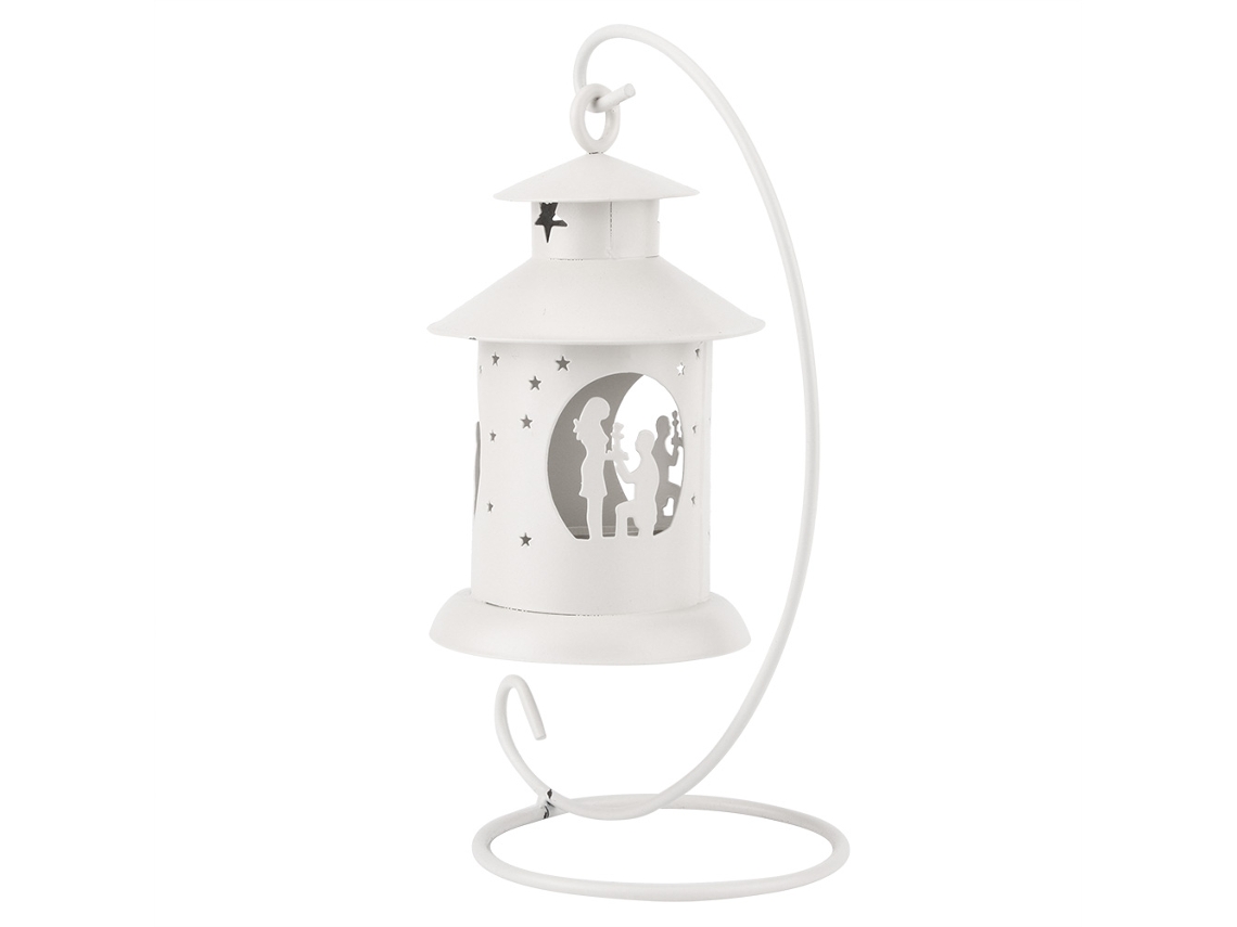 Laxiscreed Porta-vela Pendente Branco Com Design Hollow Out Para Ambiente Elegante