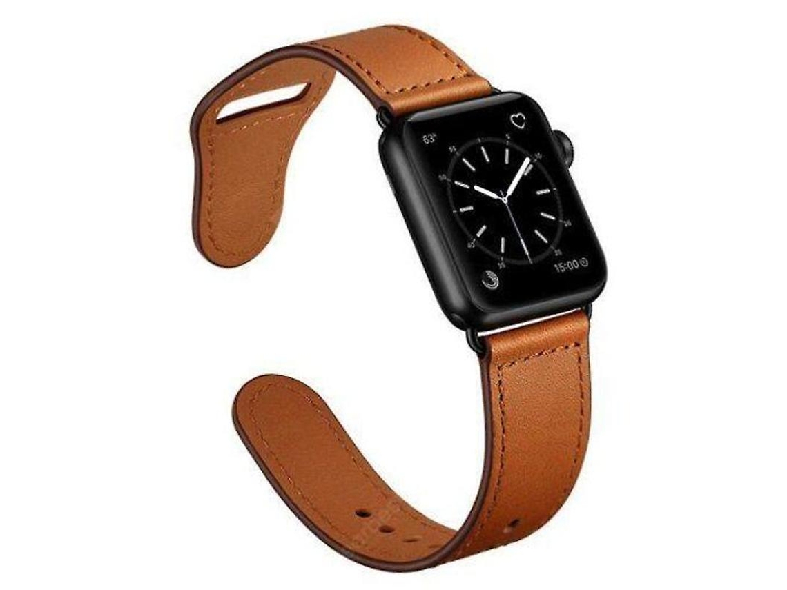 Pulseira Esportiva De Couro Genuíno Para Apple Series 4, 3, 2 E 1, Marrom, 40 Mm Olysi Shop