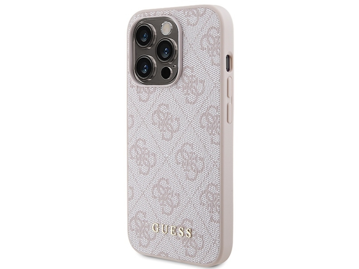 Capa para iPhone 15 Pro GUESS Pele Sintética Rígida Rosa