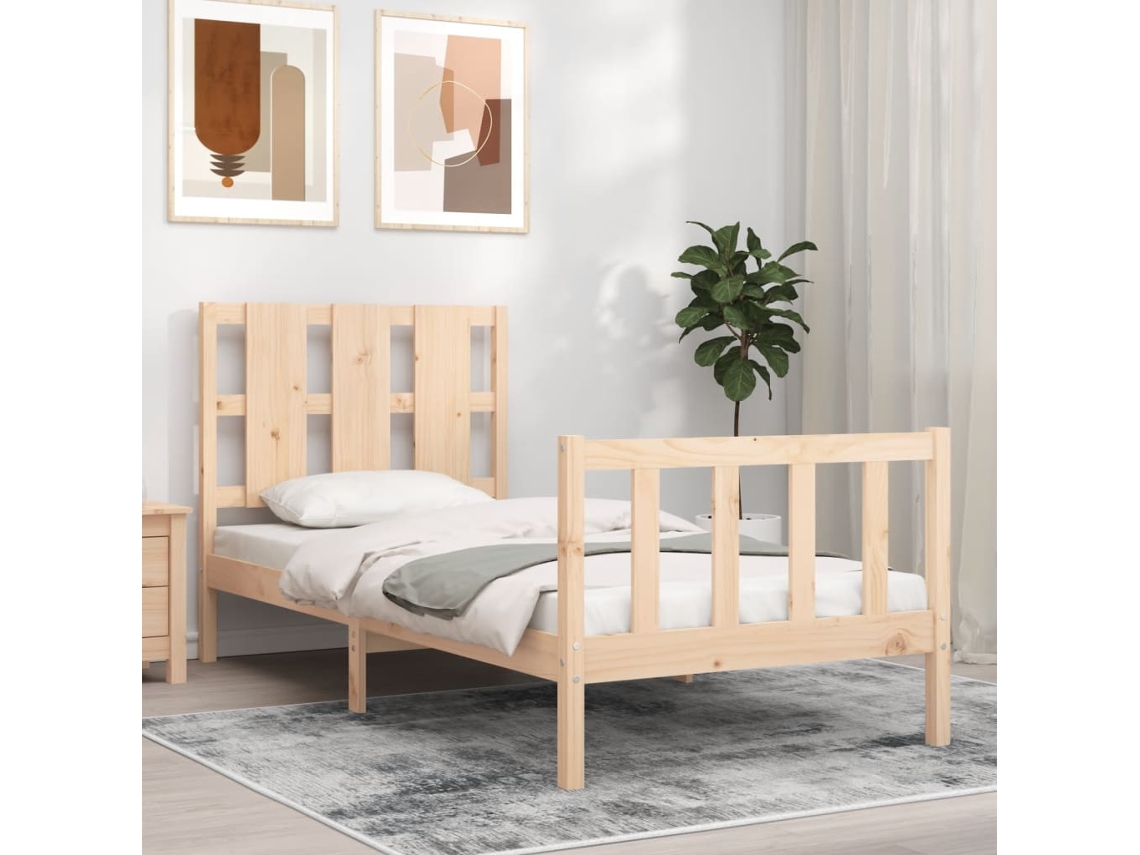 Cama De Solteirocama De Adultocama Sem Colchão 90x190 Cm Madeira De Pinho Maciça Wsd94920