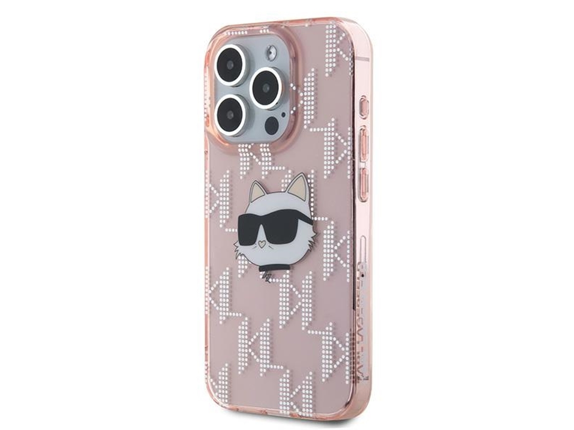Capa para iPhone 15 Pro Max KARL LAGERFELD Pele Sintética Rígida Rosa