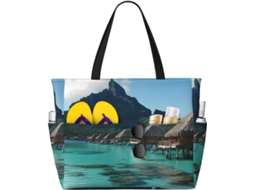 Bolsa de Praia Tahiti Beach com Bolsos Zíper S/MARCA