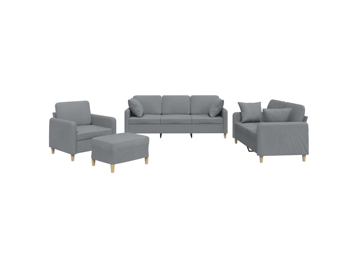 Sofa Set, Sofa Sets Vidaxl Cinzeto Tecido (n/a)
