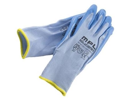 Guante ny/nitrilo azul alimentario t-8 par