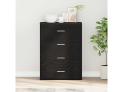 Vidaxl Buffet Carvalho Preto 60 X 39 X 80 Cm Derivados De Madeira