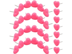 Conjunto De 100 Tachinhas Rosa Em Formato De Coração Para Pendurar Quadros E Decorar Paredes De Cortiça