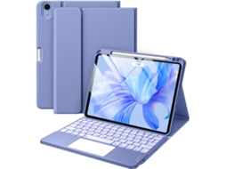 Capa Para Ipad Air De 11 Polegadas Com Teclado E Trackpad, Capa Tipo Fólio Destacável E Retroiluminada Para Ipad Air 5ª E 4ª Geração, Azul Viewleaf