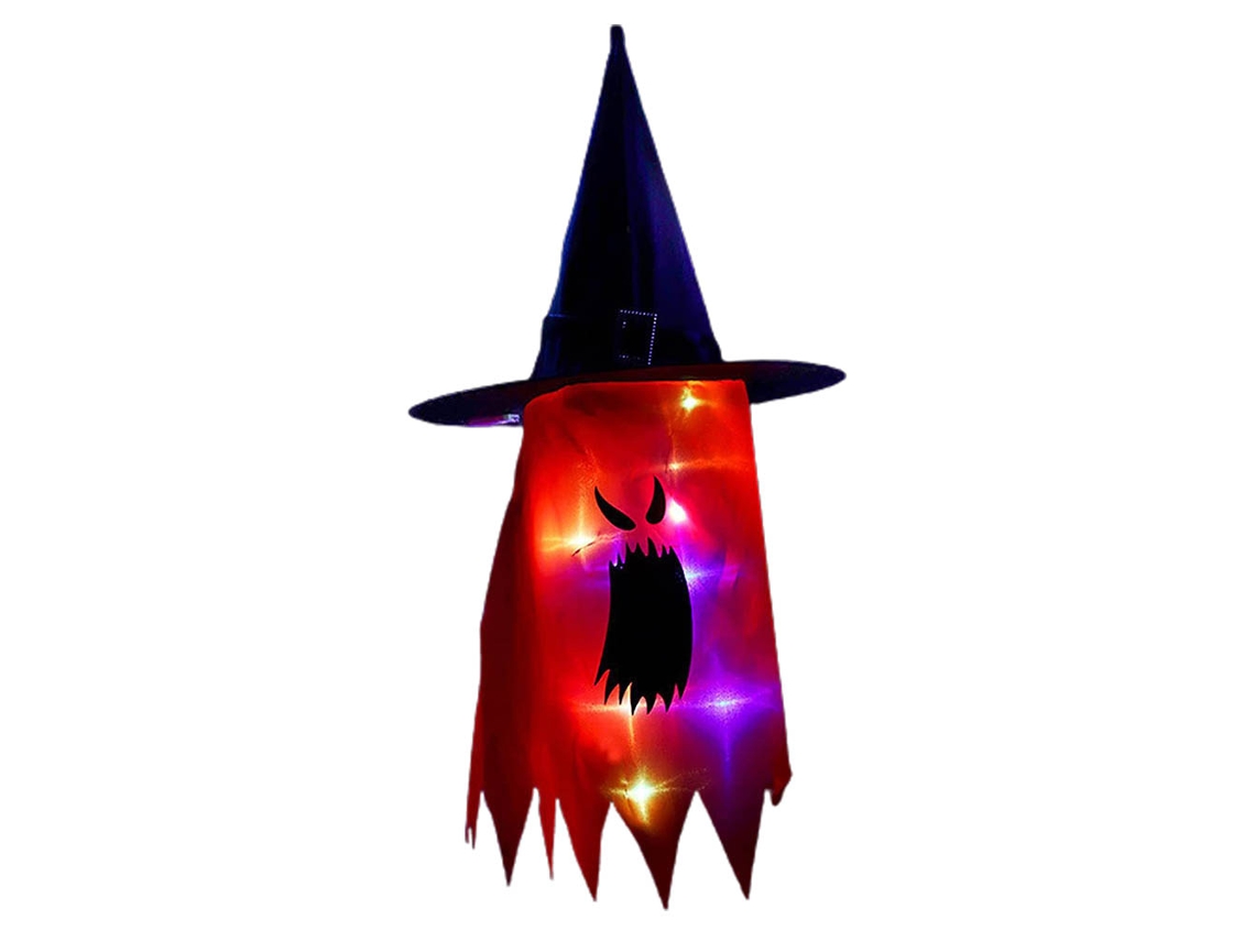 Luzes de Fita Led com Chapéus de Bruxa Iluminados para Halloween Decoração Externa e Interna | S/MARCA