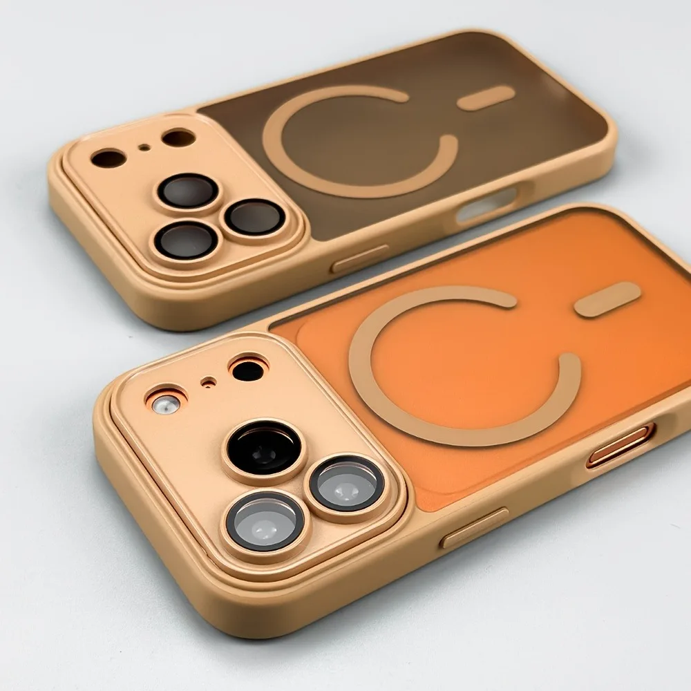 (dourado Do Deserto Para Iphone 17 Pro) Capa Protetora Semitransparente, Fecho Magnético, Resistente A Choques E Quedas.