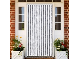 Vidaxl Cortina Anti-insetos 100x220 Cm Chenille Cinzento E Branco