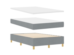 Conjunto 1 Cama Box Vidaxl Cinzento-claro Poliéster (190 X 120 Cm)