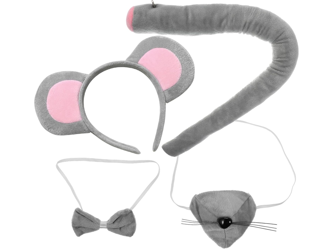 Tiara De Orelhas De Rato Cinza-claro Macia Para Meninos E Meninas, Ideal Para Cosplay De Animais No Halloween.
