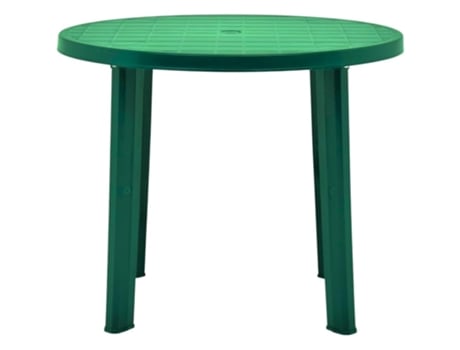 Mesa De Jardín Redonda 90cm De Resina Auxiliar Exterior Desmontable Portátil, Camping, Terraza, Acampada, Playa. Coshano (verde)