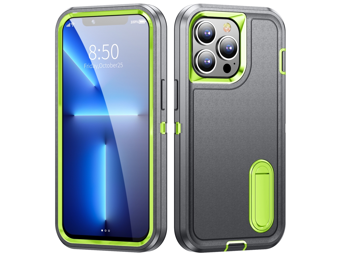 Capa Para Iphone 16 Pro Max 6.9”- Suporte Integrado, Resistente E À Prova De Choque Cinza Hexinyigjly