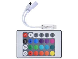 Controlador Led Rgb Sem Fios Laxiscreed 24 Teclas Infravermelho Com Regulação De Brilho E Múltiplas Cores