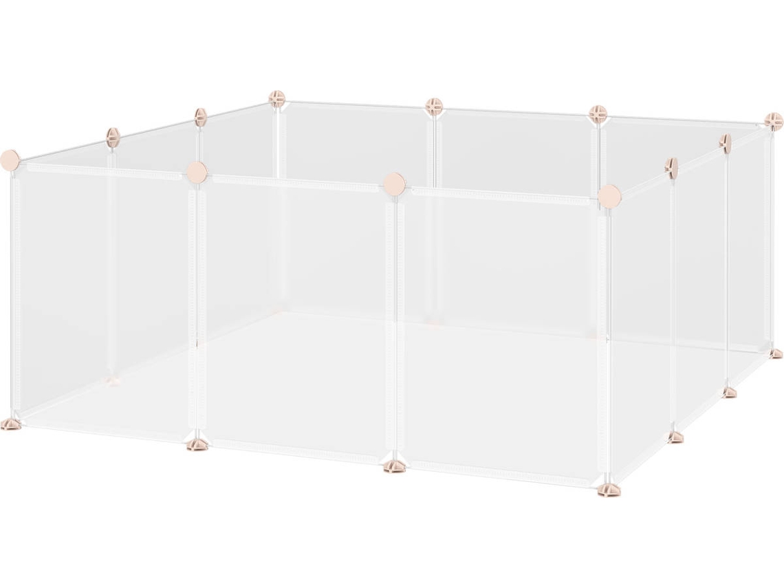 Gaiola para Coelhos PAWHUT D06-101 (Branco - 105 x 105 x 45 cm - Metal e Resina Pp)