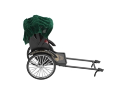 Ats modelo de Rickshaw Simulado de Aleación com Detalhes Exquisitos, Decoração Retrô para Casa Vermelha