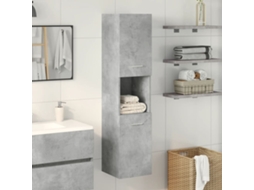 Armário Suspenso De Wc 30x30x130cm Deriv. Madeira Cinza Cimento Wsd64104 Lovely Home