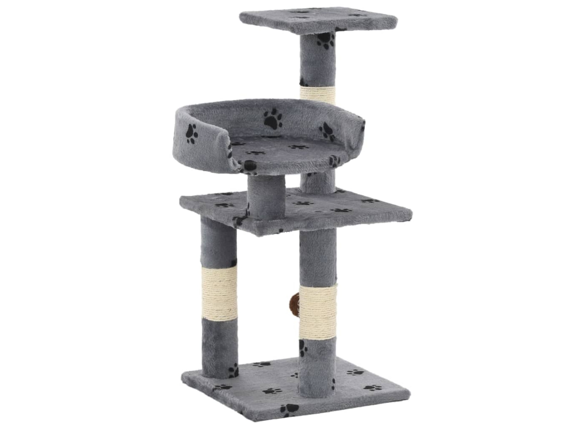 Vidaxl Árvore C/ Postes Arranhadores Sisal 65 Cm Cinzento
