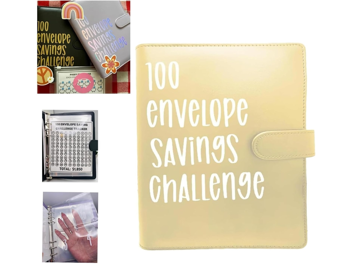 Pasta Desafio Dos 100 Envelopes, Pasta Para Desafio De Poupança E Orçamento Com Envelopes, Planejador Financeiro