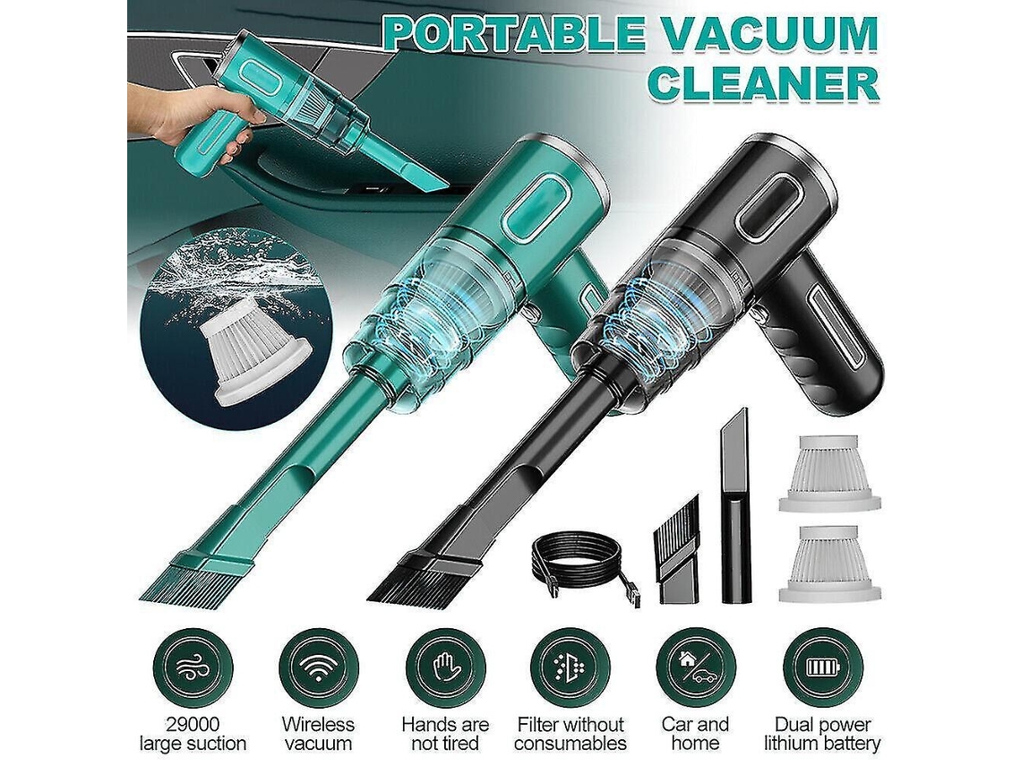 Lurelia Aspirador Portátil Sem Fio Para Carro E Casa 29000pa, 120w, 2000mah Carregamento Usb