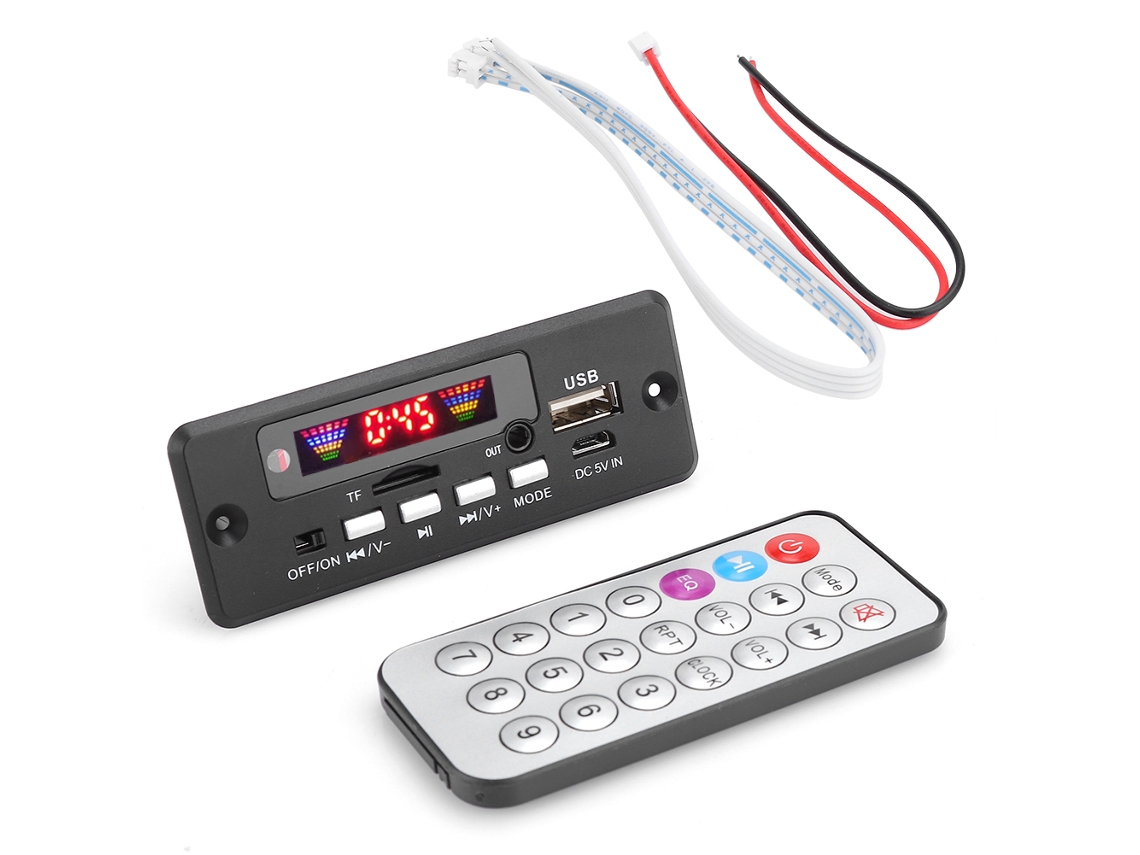 Módulo decodificador de audio bluetooth 5.0 con control remoto, compatible con mp3/flac/ape, reproducción desde tarjeta usb y memoria