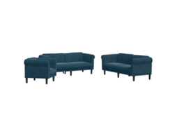 Sofa Set, Sofa Sets Vidaxl Azul Veludo (n/a)