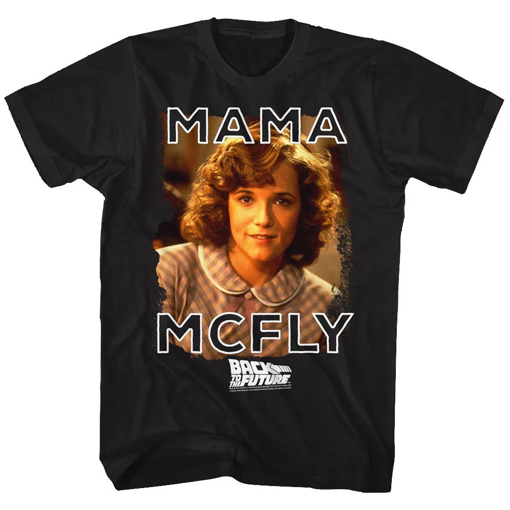 Unisex Adult T-shirt Rockinstone Back To The Future Movie Mama Mcfly Black Sizem