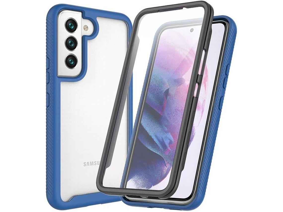 Capa Samsung Galaxy S22 G HFS-HOUSE Integral com Película Protetora Azul
