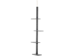Árvore Chão teto P/ Gatos 43x27x228 260cm, Poste Ajustável, 4 Níveis, Cinza. ZENCORE SERVICES