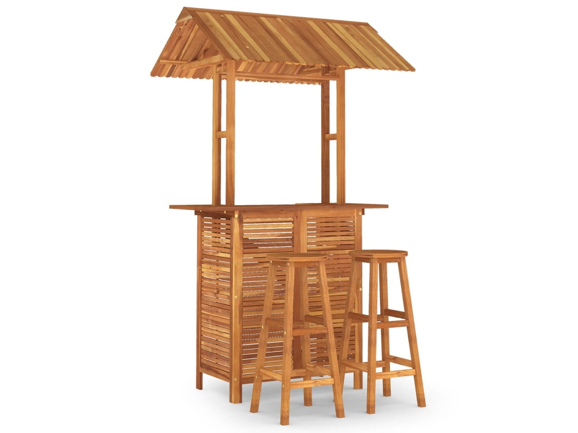 Conjunto de 3 Pcs Bar para Jardim MAISON EXCLUSIVE Madeira de Acácia Maciça