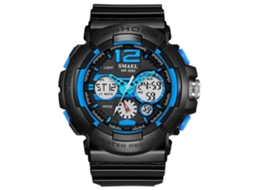 Reloj Electrónico Deportivo Led Nocturno Impermeable De Plástico Redondo De Cuarzo 1415(azul)