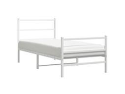 Estrutura de Cama com Cabeceira e Pés Metal Branco MAISON EXCLUSIVE 90x190 cm