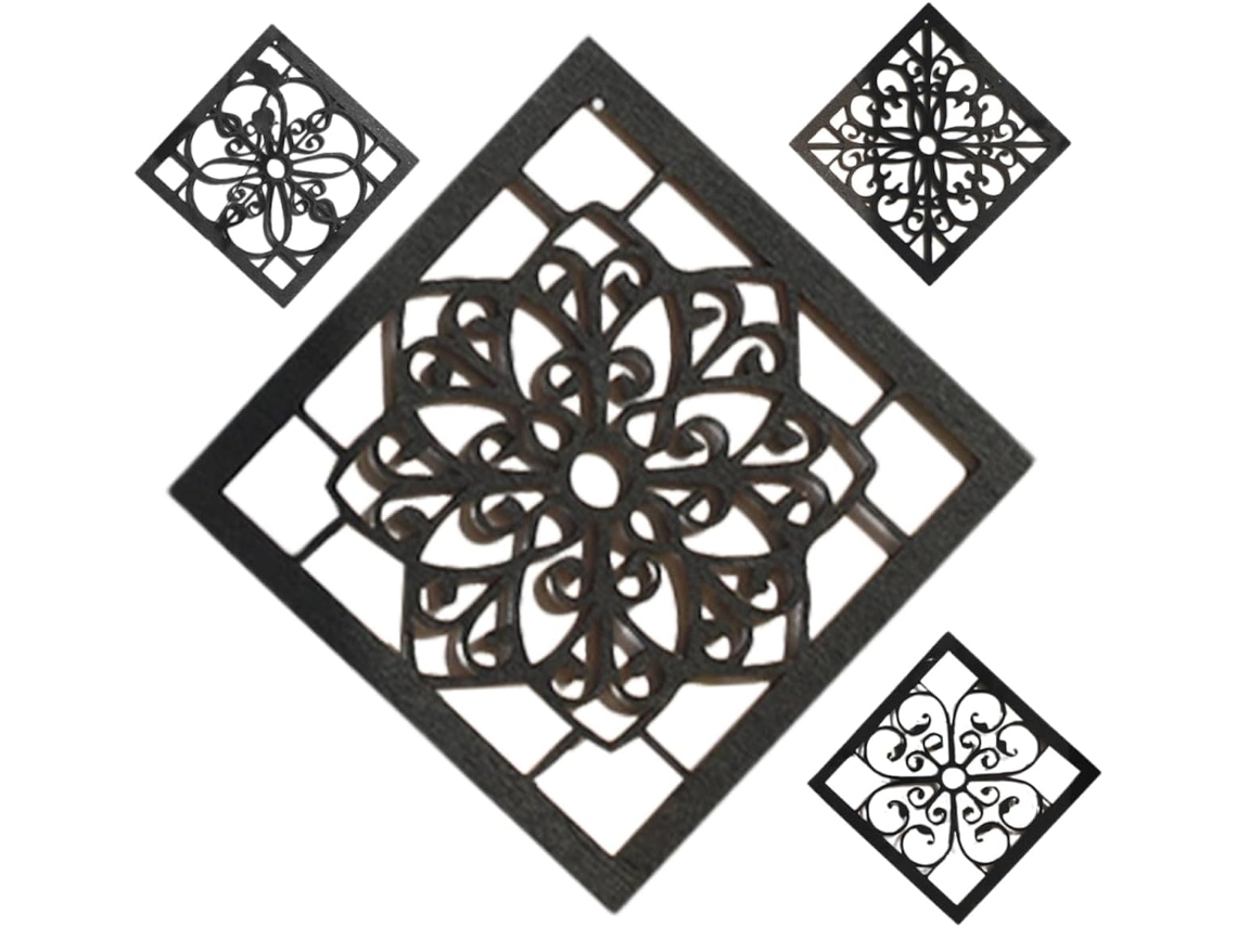Toddmomy 4 Peças De Quadros Murais Bois Adesivos Decorativos Para Maison Decoração Murale Com Quadro Bois Para Salão Ou Quarto