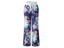 2026 pantalones de Descanso Amplios de Algodón Con Estampado Floral Y Cordón Ajustable para Mujer 3xl Blue3