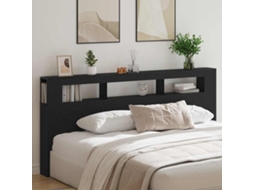 Vidaxl Cabeceira Led Carvalho Preto 220 X 18,5 X 103,5 Cm
