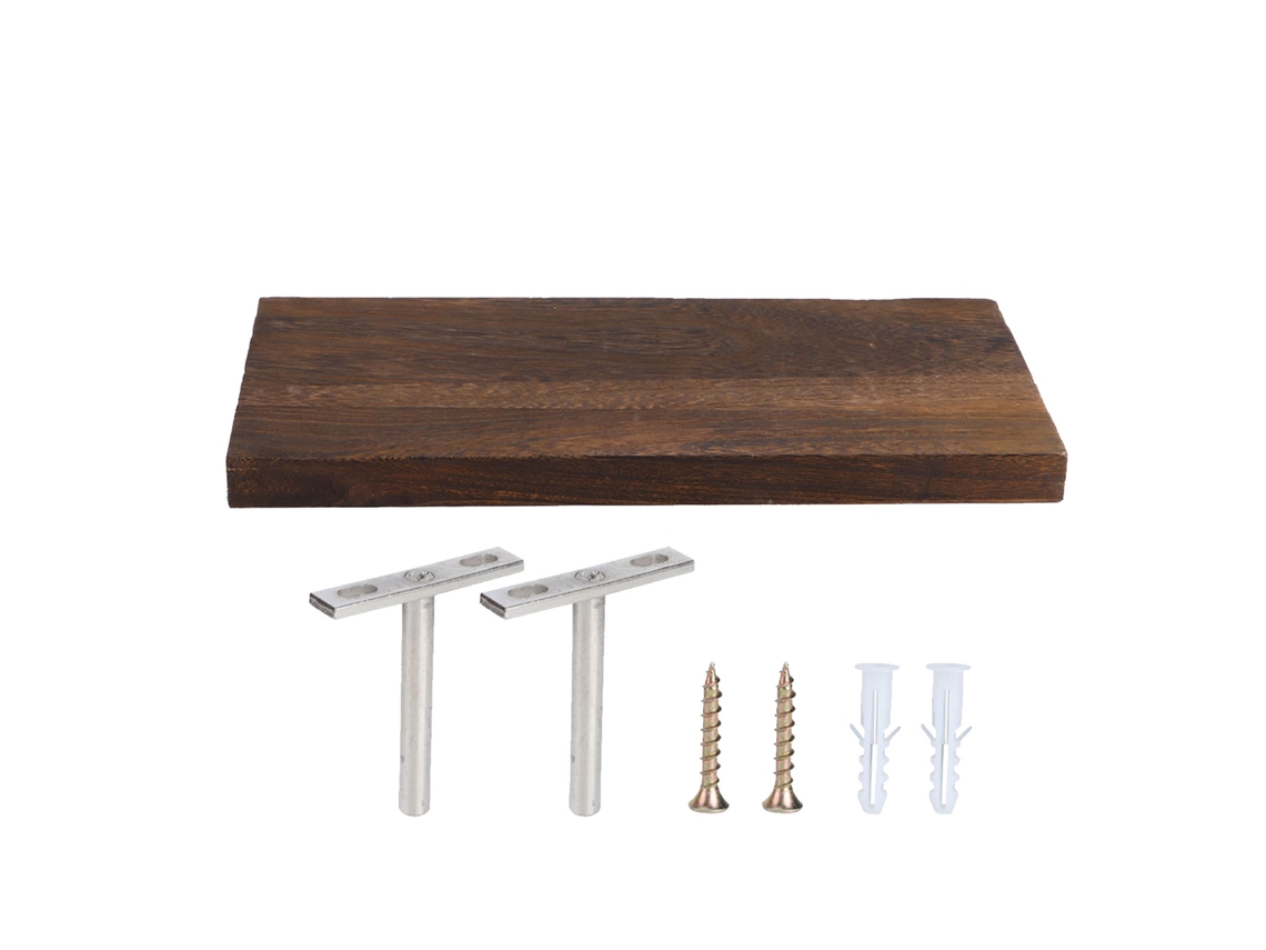 Prateleira flutuante de pau paulownia, 30x14x2cm, para armazenamento e decoração na sala | S/MARCA