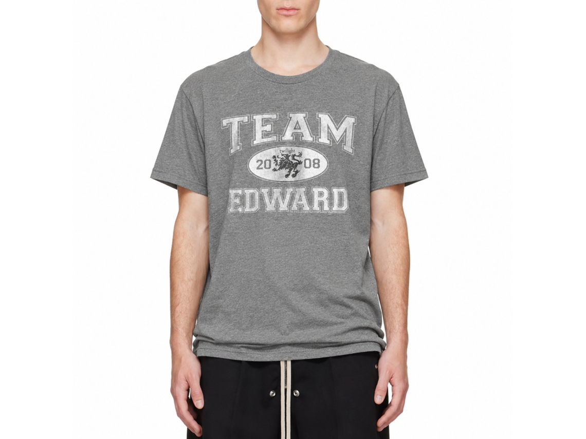 Rockinstone Twilight Movie Team Edward Solid Graphite Adult T-shirt Size:m