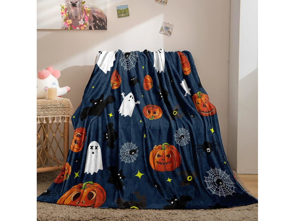 Cobertor De Halloween Ic Com Estampa De Abóbora, Bruxa E Fantasma, Manta De Halloween Para Sofá, Cama, Cobertor De Pelúcia Leve E-aquaforge