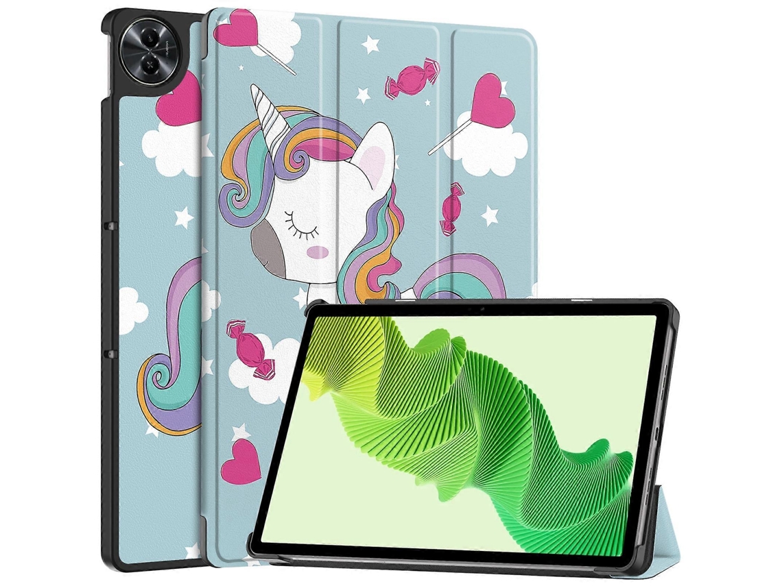 Capa De Couro Inteligente Custer Painted Com Suporte Triplo Para Tablet Realme Pad 2