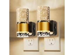 Conjunto de Luzes Noturnas Led, Luz Noturna Embutida com Intensidade Ajustável, Luminária de Parede em Acrílico 0 a 100 Lúmens BRILVIBERA