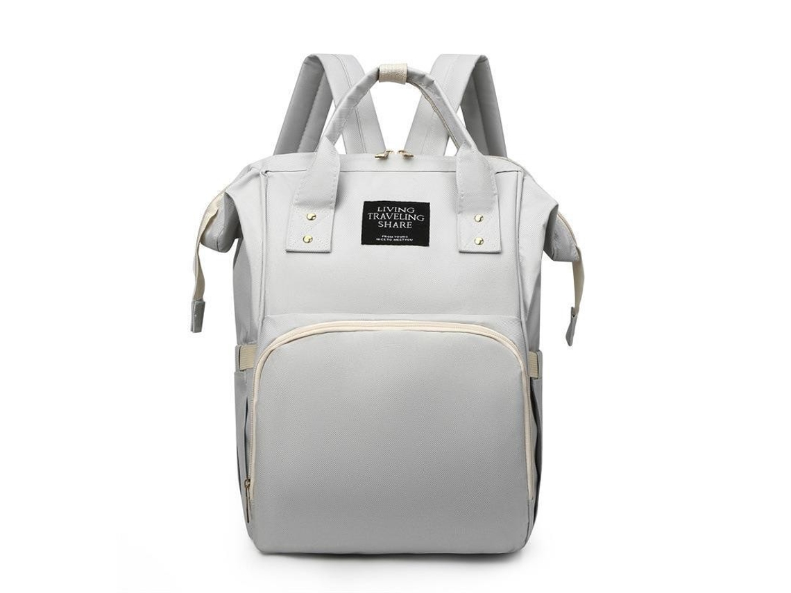 Mochila Para Fraldas De Grande Capacidade, Bolsa De Malirnidade Impermeável, Estilo Viajanli Para Mamãs - Cinzento