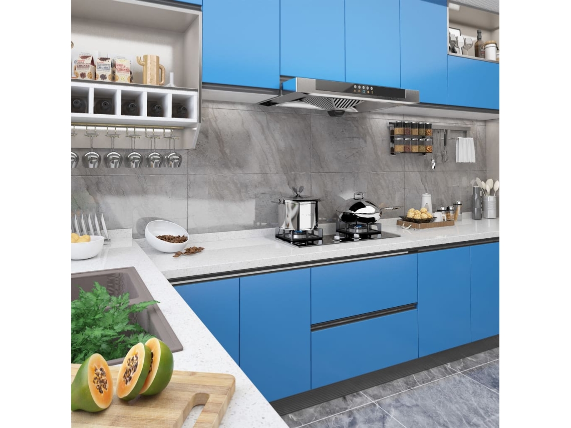 Vidaxl Autocolante Para Móveis 2 Pcs 500x90 Cm Pvc Azul-ciano