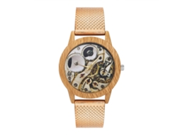 Relógio de pulso Zhoulianfa T159-f em ouro rosa para homens e mulheres com movimento de quartzo.