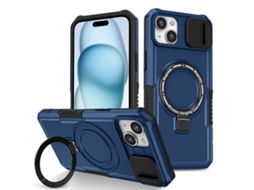 Capa Zruxe Compativel Com Iphone 15 Plus (sliding Camshield - Magsafe - Tpu Hybrid Pc - Azul Royal)